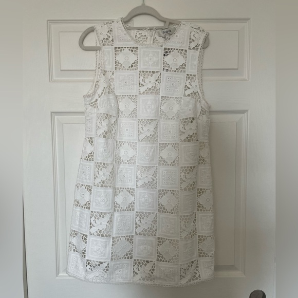 Sea New York Melia Embroidered Crochet Lace Mini Dress - Picture 2 of 6